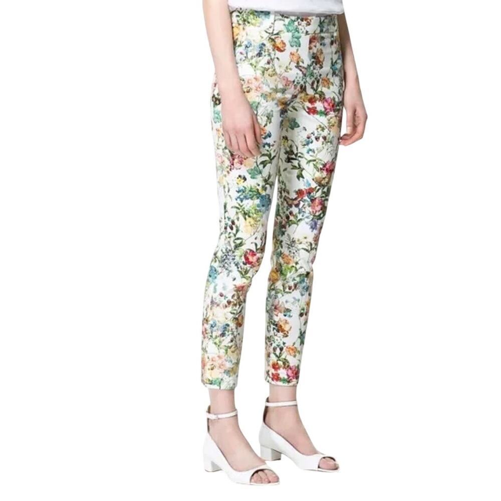 Zara Woman Floral Botanical Print Pants Size S